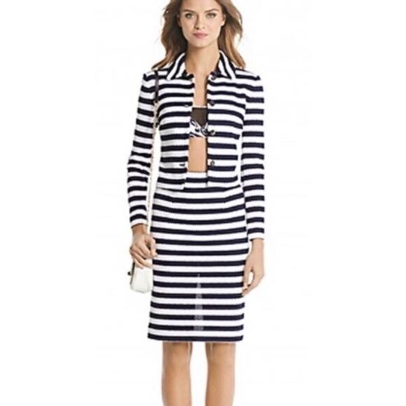 Diane Von Furstenburg navy/white skirt set M/L - Picture 2 of 10